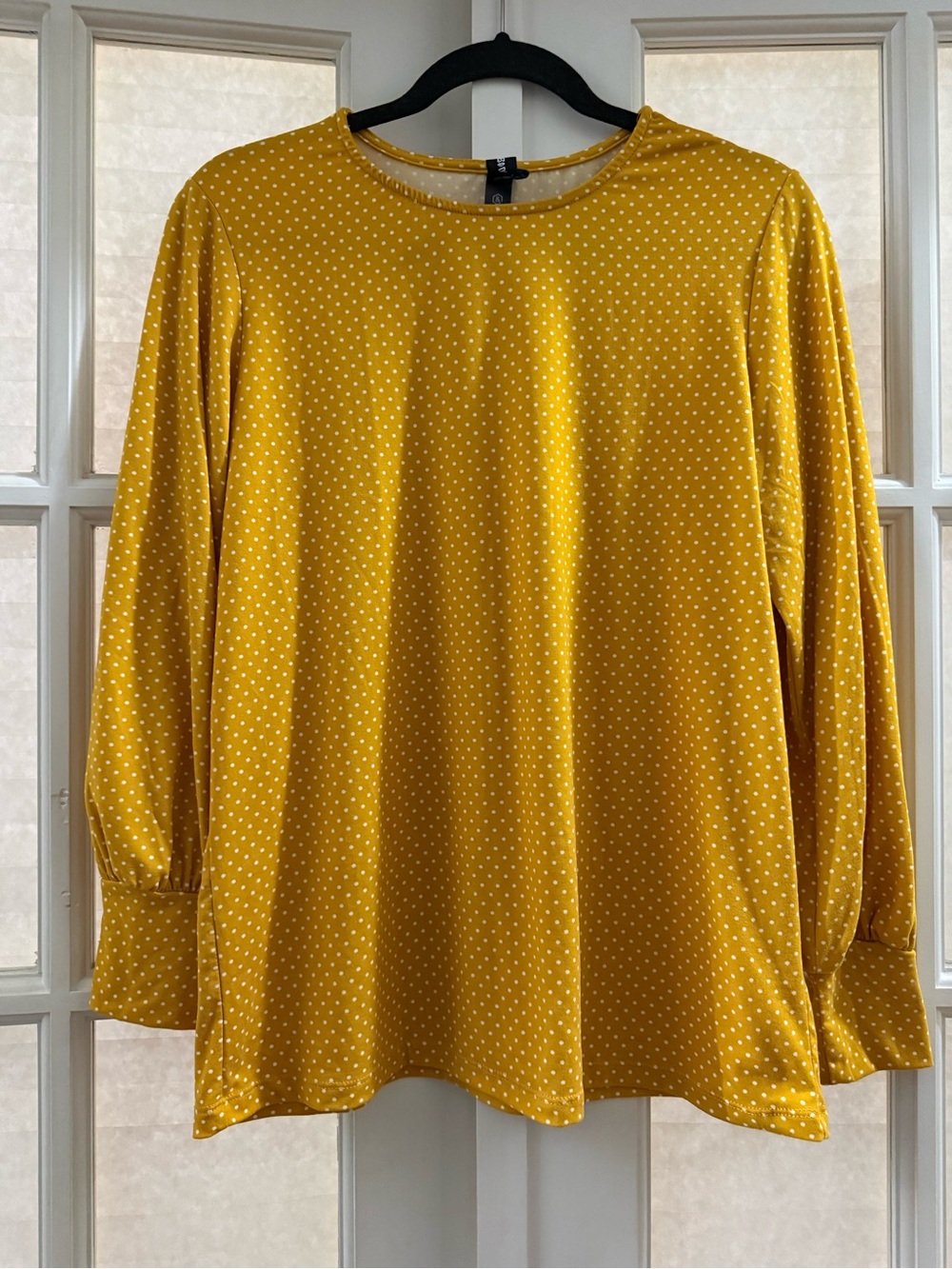 Agnes & Dora Mustard Yellow Polka Dot Long Sleeve Top